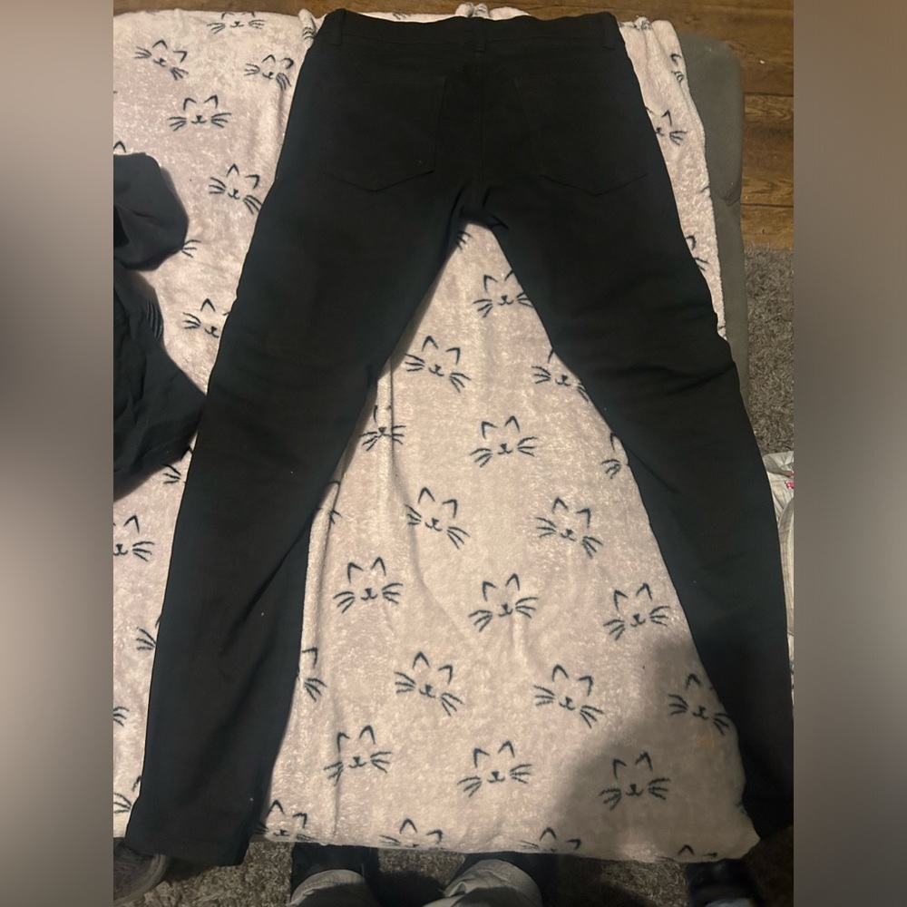 all black pants with white squiggles